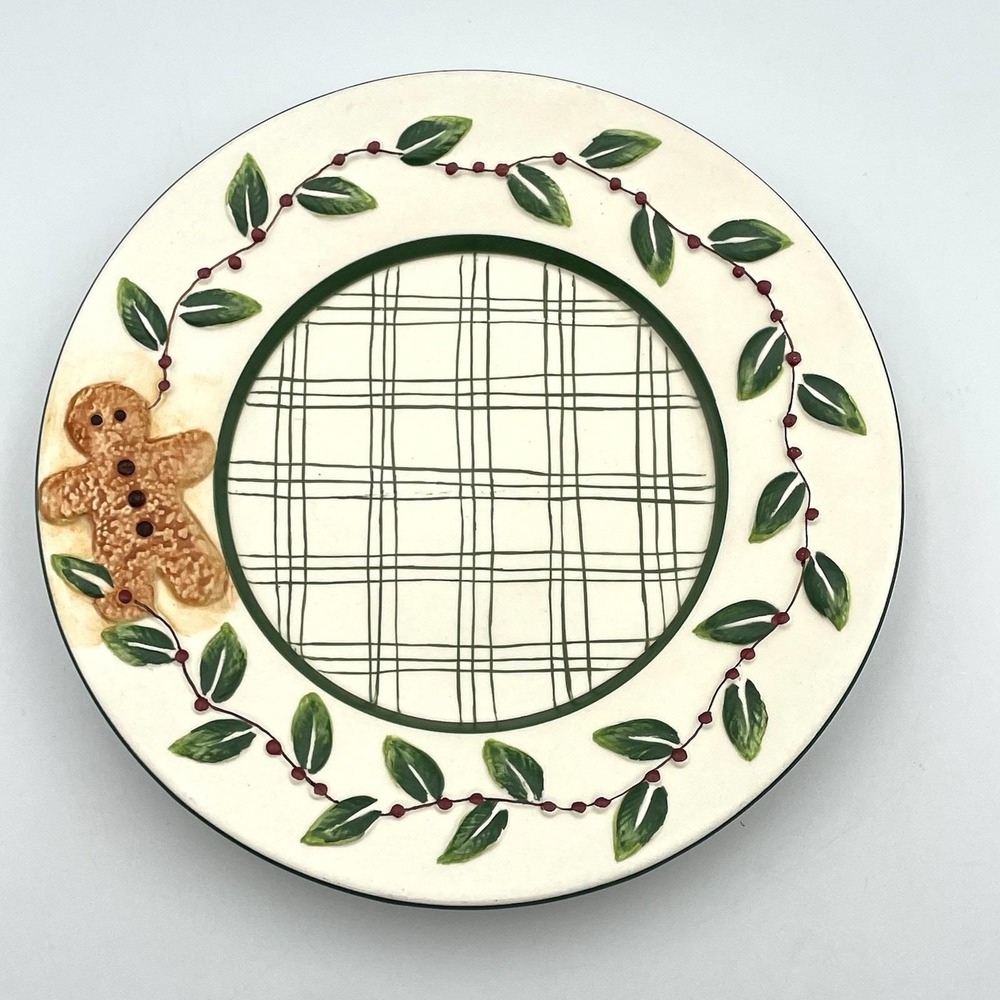 Vintage‎ Yankee Candle Plate Gingerbread Christmas 7" Holiday Cookie Dish
